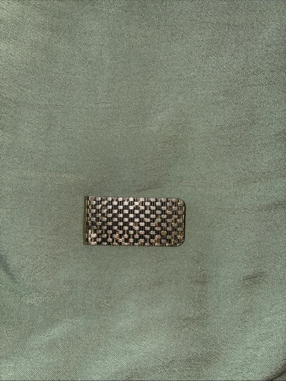Source Unknown Stainless steel Woven-Pattern Money Clip in gold tone
